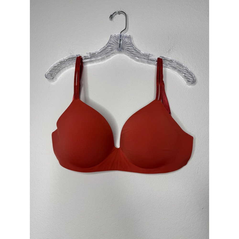 Victorias Secret T-Shirt Lightly Lined Wireless Bra Red 34DD 396932-HYQ